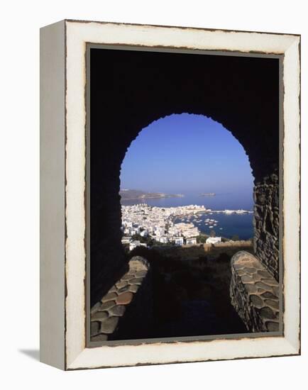 Archway from Town Castle, Mykonos, Greece-Walter Bibikow-Framed Premier Image Canvas