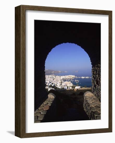 Archway from Town Castle, Mykonos, Greece-Walter Bibikow-Framed Photographic Print