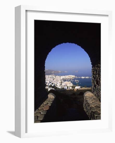 Archway from Town Castle, Mykonos, Greece-Walter Bibikow-Framed Photographic Print