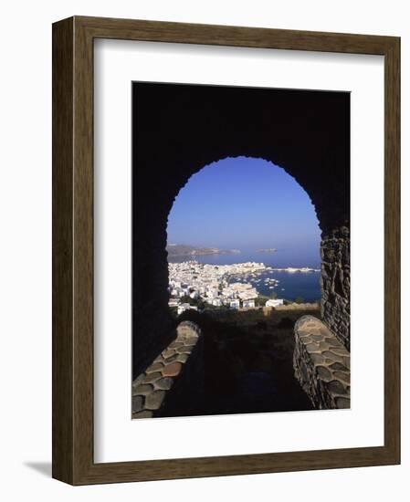 Archway from Town Castle, Mykonos, Greece-Walter Bibikow-Framed Photographic Print