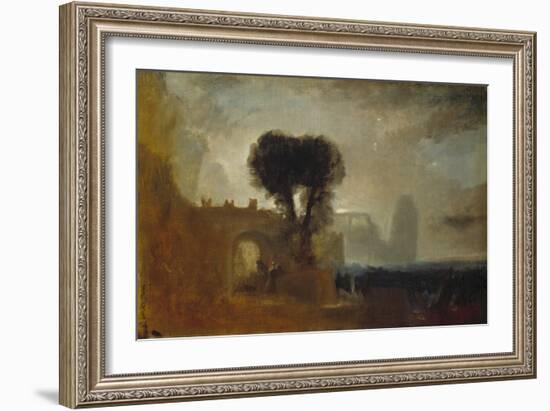 Archway with Trees by the Sea; Sketch for 'The Parting of Hero and Leander'-J. M. W. Turner-Framed Giclee Print