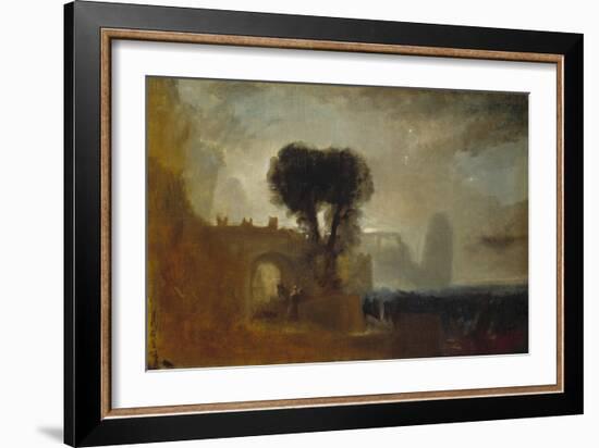 Archway with Trees by the Sea; Sketch for 'The Parting of Hero and Leander'-J. M. W. Turner-Framed Giclee Print