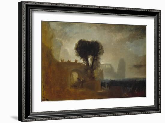 Archway with Trees by the Sea; Sketch for 'The Parting of Hero and Leander'-J. M. W. Turner-Framed Giclee Print