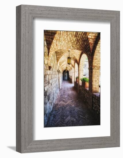 Archways Of A Tuscan Castle In Napa Valley-George Oze-Framed Photographic Print