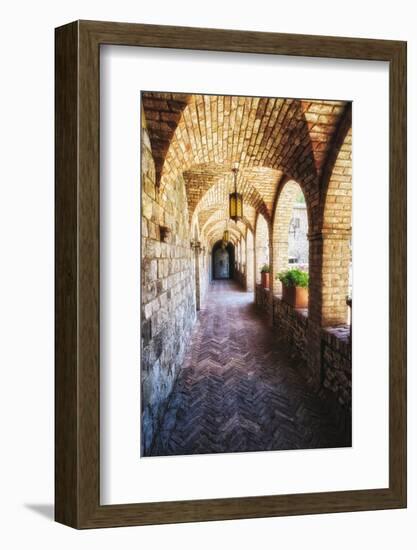 Archways Of A Tuscan Castle In Napa Valley-George Oze-Framed Photographic Print