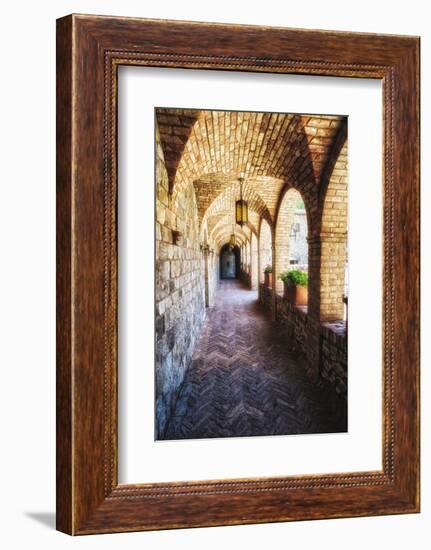 Archways Of A Tuscan Castle In Napa Valley-George Oze-Framed Photographic Print