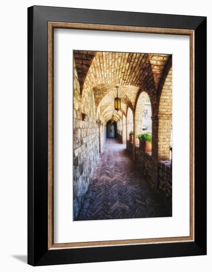 Archways Of A Tuscan Castle In Napa Valley-George Oze-Framed Photographic Print