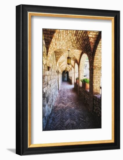 Archways Of A Tuscan Castle In Napa Valley-George Oze-Framed Photographic Print