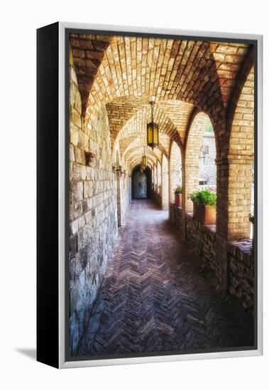 Archways Of A Tuscan Castle In Napa Valley-George Oze-Framed Premier Image Canvas