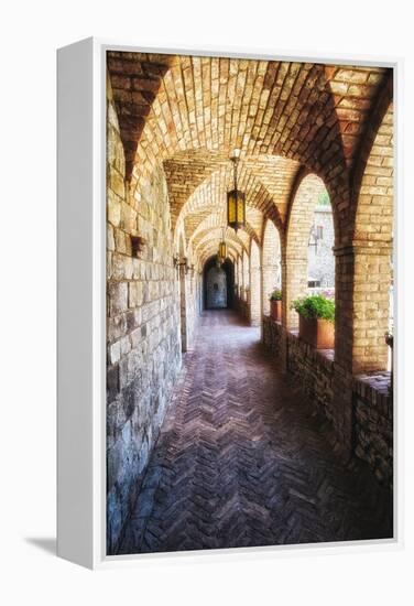 Archways Of A Tuscan Castle In Napa Valley-George Oze-Framed Premier Image Canvas