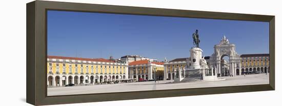 Arco da Rua Augusta triumphal arch, King Jose I Monument, Praca do Comercio, Baixa, Lisbon, Portuga-Markus Lange-Framed Premier Image Canvas