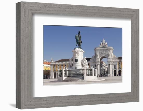 Arco da Rua Augusta triumphal arch, King Jose I Monument, Praca do Comercio, Baixa, Lisbon, Portuga-Markus Lange-Framed Photographic Print