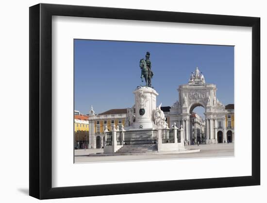 Arco da Rua Augusta triumphal arch, King Jose I Monument, Praca do Comercio, Baixa, Lisbon, Portuga-Markus Lange-Framed Photographic Print