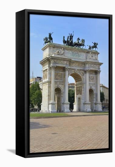 Arco Della Pace, Piazza Sempione, Milan, Lombardy, Italy, Europe-Peter Richardson-Framed Premier Image Canvas