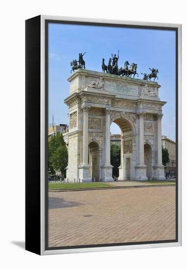 Arco Della Pace, Piazza Sempione, Milan, Lombardy, Italy, Europe-Peter Richardson-Framed Premier Image Canvas