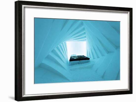 Arctic Circle, Lapland, Scandinavia, Sweden, Kiruna, Ice Hotel (Jukkasjarvi) Bedroom-Christian Kober-Framed Photographic Print