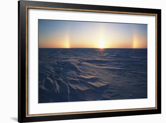 Arctic Coastal Plain, Sundog over Snowy Landscape, Alaska, USA-Hugh Rose-Framed Photographic Print