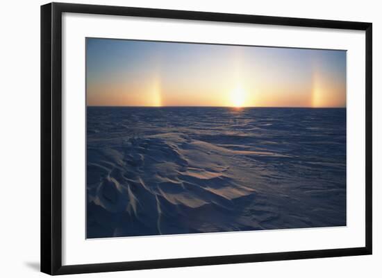 Arctic Coastal Plain, Sundog over Snowy Landscape, Alaska, USA-Hugh Rose-Framed Photographic Print