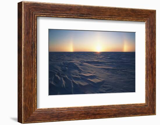 Arctic Coastal Plain, Sundog over Snowy Landscape, Alaska, USA-Hugh Rose-Framed Photographic Print