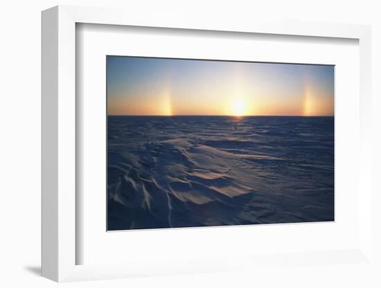 Arctic Coastal Plain, Sundog over Snowy Landscape, Alaska, USA-Hugh Rose-Framed Photographic Print