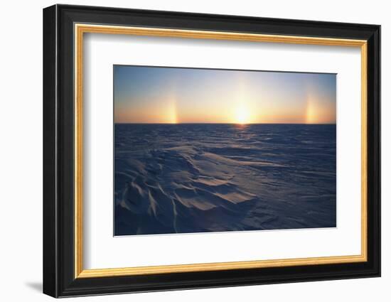 Arctic Coastal Plain, Sundog over Snowy Landscape, Alaska, USA-Hugh Rose-Framed Photographic Print