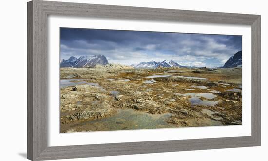 Arctic, Hornsund. Coastal Scenery with Mountains of Sor-Spitsbergen National Park in Distance-David Slater-Framed Photographic Print