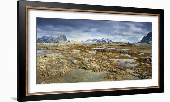 Arctic, Hornsund. Coastal Scenery with Mountains of Sor-Spitsbergen National Park in Distance-David Slater-Framed Photographic Print