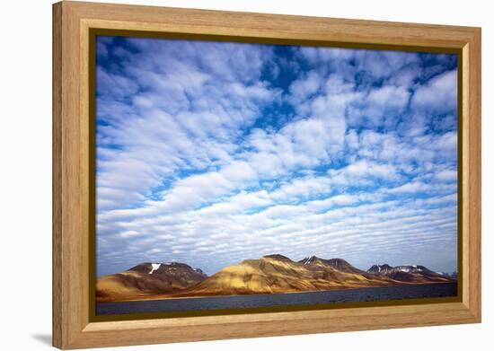 Arctic, Isfjorden. Herringbone Clouds Give Rise to a Striking Light Play on the Land Below-David Slater-Framed Premier Image Canvas