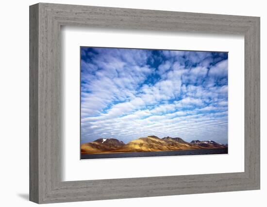 Arctic, Isfjorden. Herringbone Clouds Give Rise to a Striking Light Play on the Land Below-David Slater-Framed Photographic Print