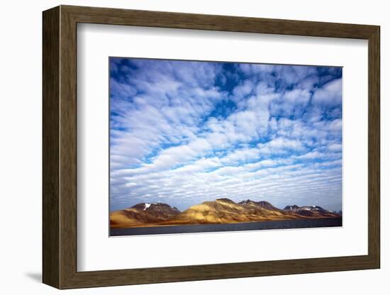 Arctic, Isfjorden. Herringbone Clouds Give Rise to a Striking Light Play on the Land Below-David Slater-Framed Photographic Print