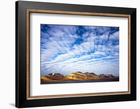 Arctic, Isfjorden. Herringbone Clouds Give Rise to a Striking Light Play on the Land Below-David Slater-Framed Photographic Print