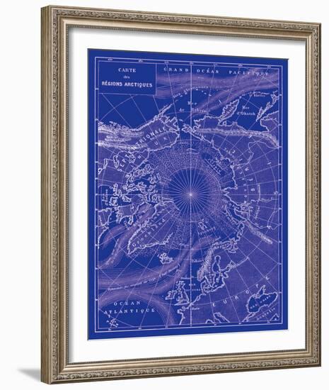 Arctic Map-The Vintage Collection-Framed Giclee Print