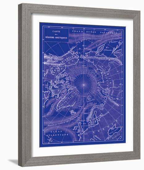 Arctic Map-The Vintage Collection-Framed Giclee Print