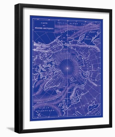 Arctic Map-The Vintage Collection-Framed Giclee Print