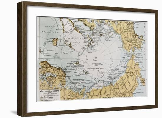 Arctic Old Map. By Paul Vidal De Lablache, Atlas Classique, Librerie Colin, Paris, 1894-marzolino-Framed Art Print