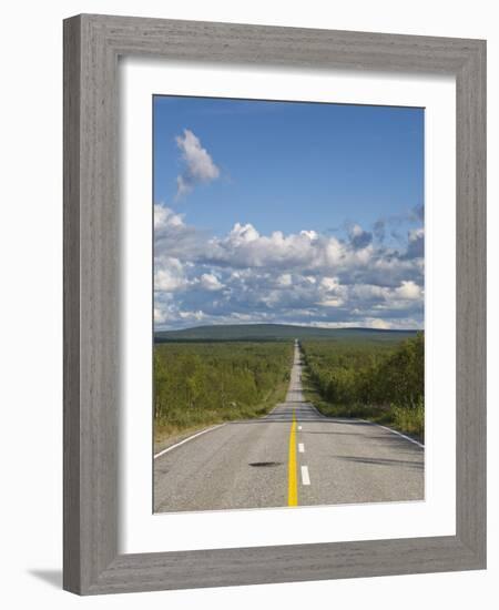 Arctic Road Towards Kilpisjarvi, Arctic Circle, Lapland, Finland-Doug Pearson-Framed Photographic Print