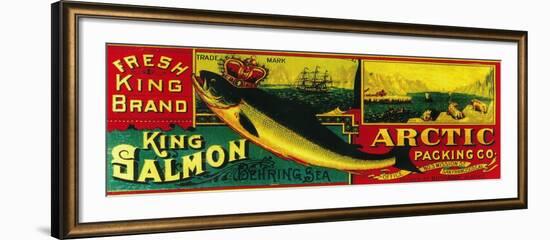 Arctic Salmon Can Label - Nushagak, AK-Lantern Press-Framed Art Print