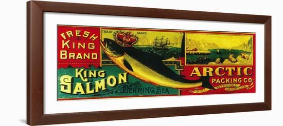 Arctic Salmon Can Label - Nushagak, AK-Lantern Press-Framed Art Print