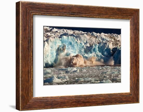 Arctic, Svalbard. 20M High Turquoise Glacier Calving into the Sea-David Slater-Framed Photographic Print