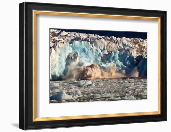 Arctic, Svalbard. 20M High Turquoise Glacier Calving into the Sea-David Slater-Framed Photographic Print