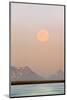 Arctic, Svalbard, Longsfjorden. Moonrise Rises Through Dust at Midnight-David Slater-Mounted Photographic Print