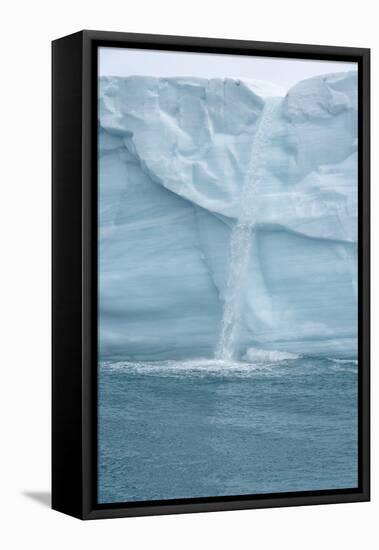 Arctic, Svalbard, Nordaustlandet Island. Waterfalls cascading from the melting glacier.-Ellen Goff-Framed Premier Image Canvas