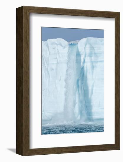 Arctic, Svalbard, Nordaustlandet Island. Waterfalls cascading from the melting glacier.-Ellen Goff-Framed Photographic Print