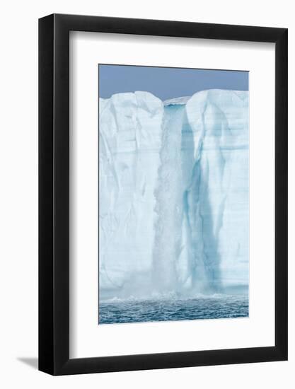 Arctic, Svalbard, Nordaustlandet Island. Waterfalls cascading from the melting glacier.-Ellen Goff-Framed Photographic Print