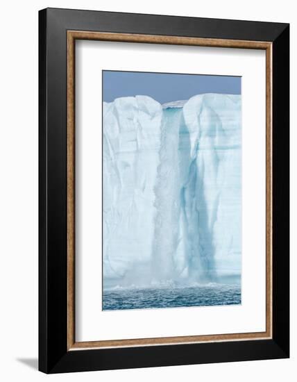 Arctic, Svalbard, Nordaustlandet Island. Waterfalls cascading from the melting glacier.-Ellen Goff-Framed Photographic Print