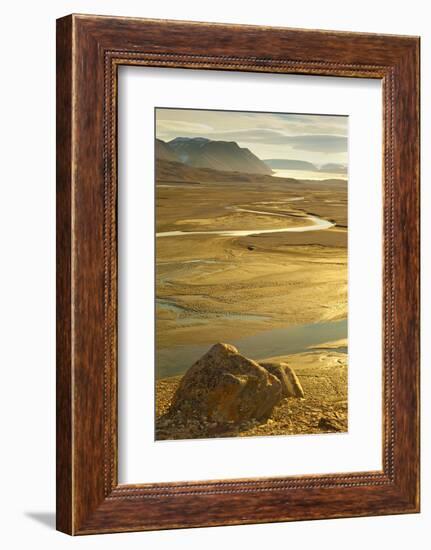 Arctic, Svalbard. Veteran Glacier at Maximum Retreat Produces a Huge Outwash Delta in Summer-David Slater-Framed Photographic Print