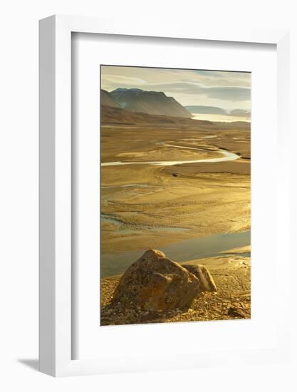 Arctic, Svalbard. Veteran Glacier at Maximum Retreat Produces a Huge Outwash Delta in Summer-David Slater-Framed Photographic Print