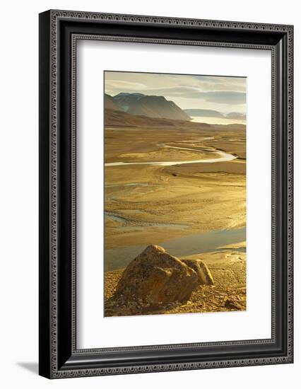 Arctic, Svalbard. Veteran Glacier at Maximum Retreat Produces a Huge Outwash Delta in Summer-David Slater-Framed Photographic Print