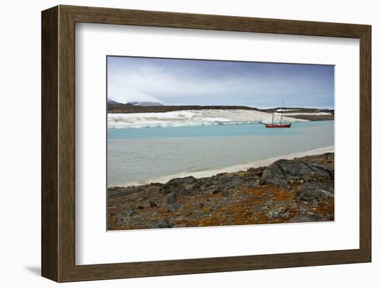 Arctic, Svalbard, Wilhelmoya. a Schooner Anchors in a Remote Fjord on the East Coast of Spitsbergen-David Slater-Framed Photographic Print