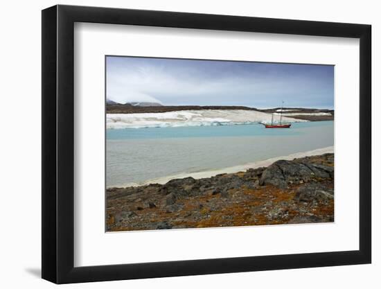 Arctic, Svalbard, Wilhelmoya. a Schooner Anchors in a Remote Fjord on the East Coast of Spitsbergen-David Slater-Framed Photographic Print